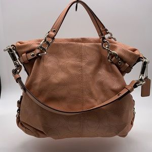 Coach Brooke Perforated Hobo A1182-F16908 tan purse.